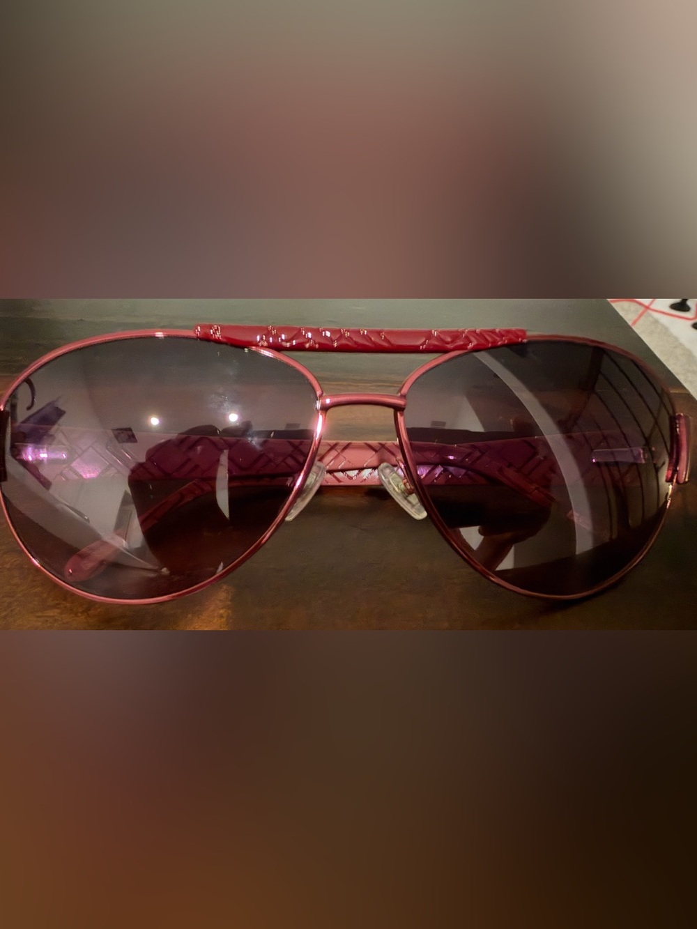 Fossil - Women’s Red Aviator Sunglasses